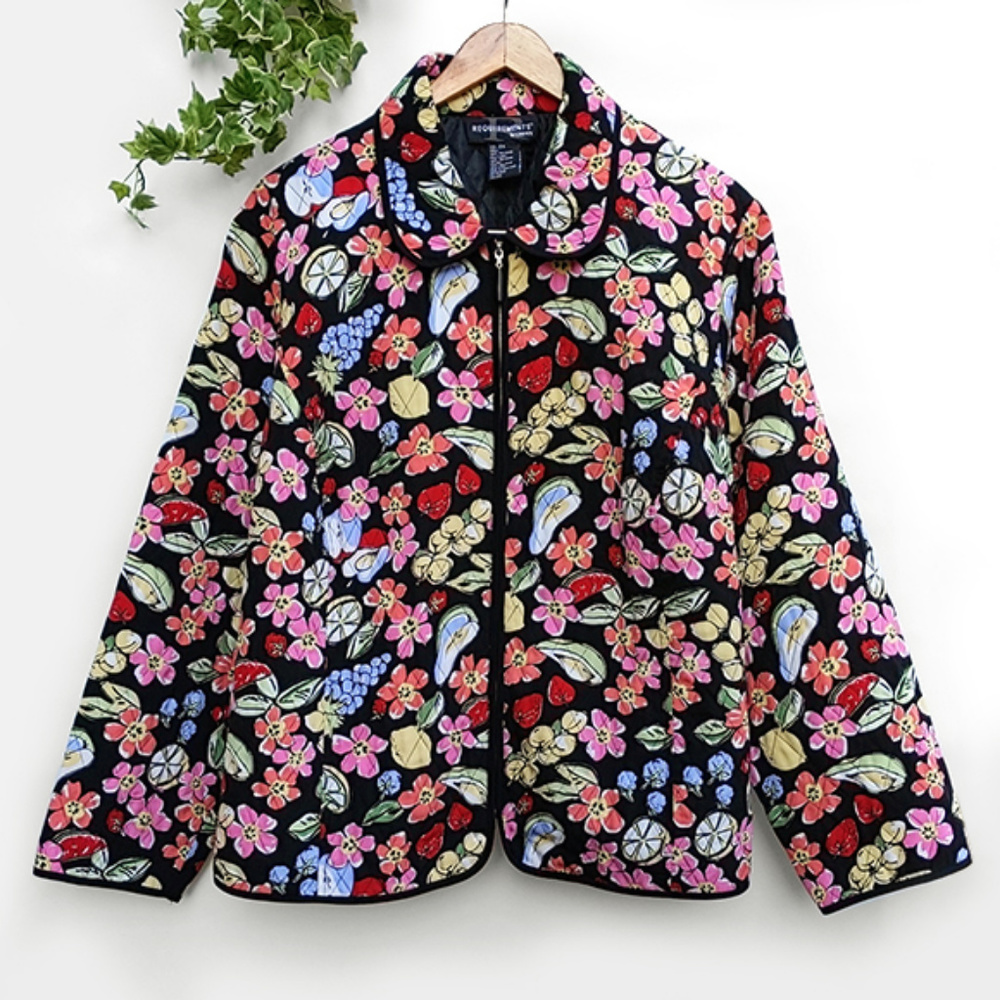 Requirements Colorful Fruit Quilted Jacket 2X